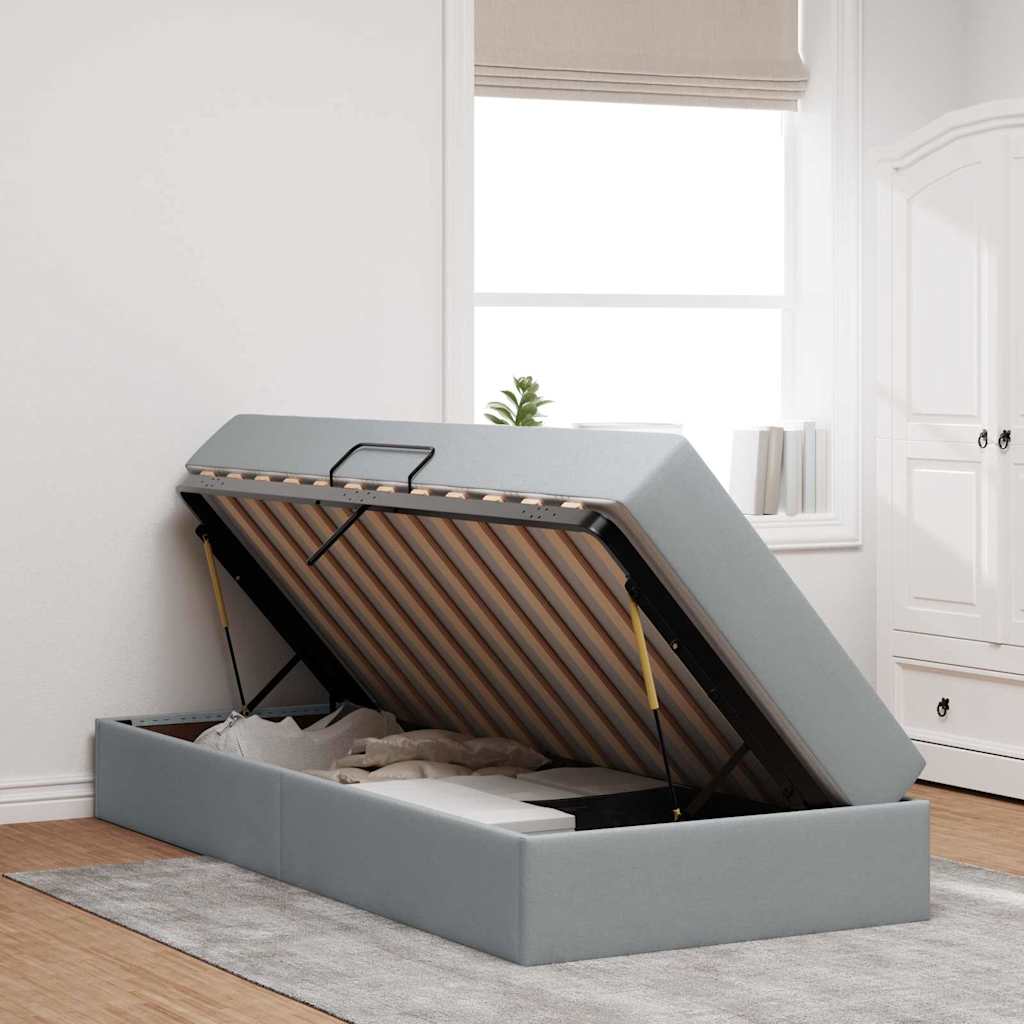 Opbergbed met matras Lichtgrijs 100 x 200 cm Polyester is nu te koop bij PeponiXL, paradijselijk wonen!
