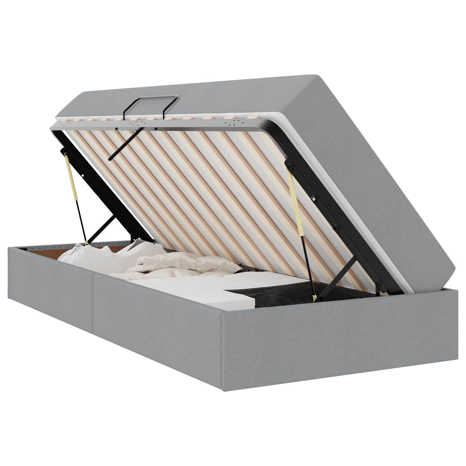 Opbergbed met matras Lichtgrijs 100 x 200 cm Polyester is nu te koop bij PeponiXL, paradijselijk wonen!