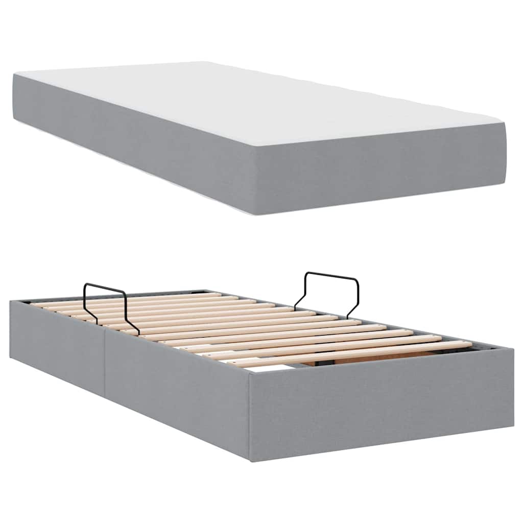 Opbergbed met matras Lichtgrijs 100 x 200 cm Polyester is nu te koop bij PeponiXL, paradijselijk wonen!