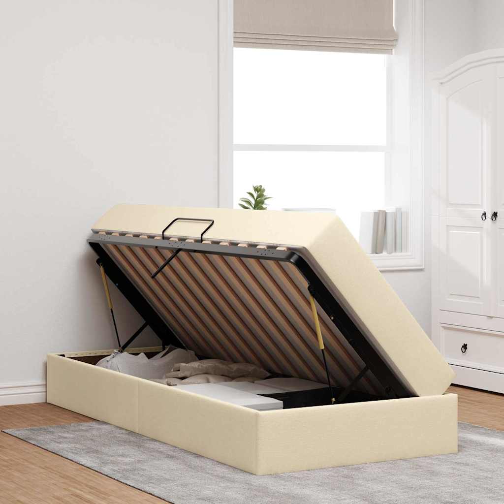 Opbergbed met matras met matras Crème 100 x 200 cm Polyester is nu te koop bij PeponiXL, paradijselijk wonen!