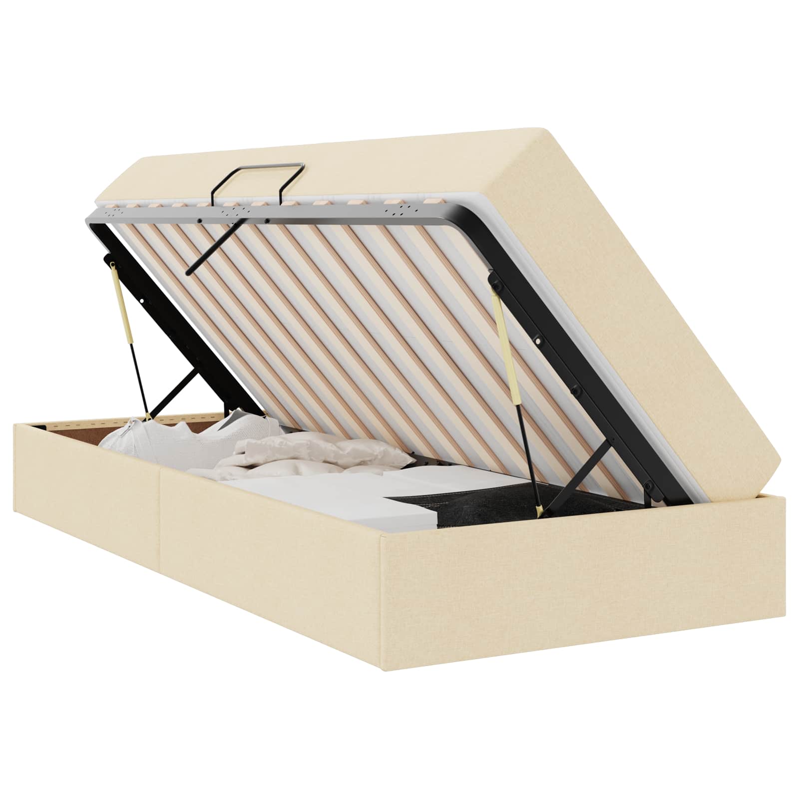 Opbergbed met matras met matras Crème 100 x 200 cm Polyester is nu te koop bij PeponiXL, paradijselijk wonen!