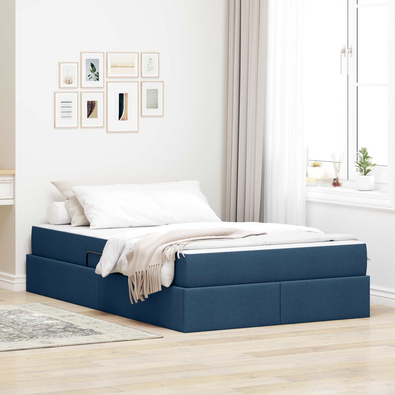 Opbergbed met matras met matras Blauw 120 x 190 cm Polyester is nu te koop bij PeponiXL, paradijselijk wonen!