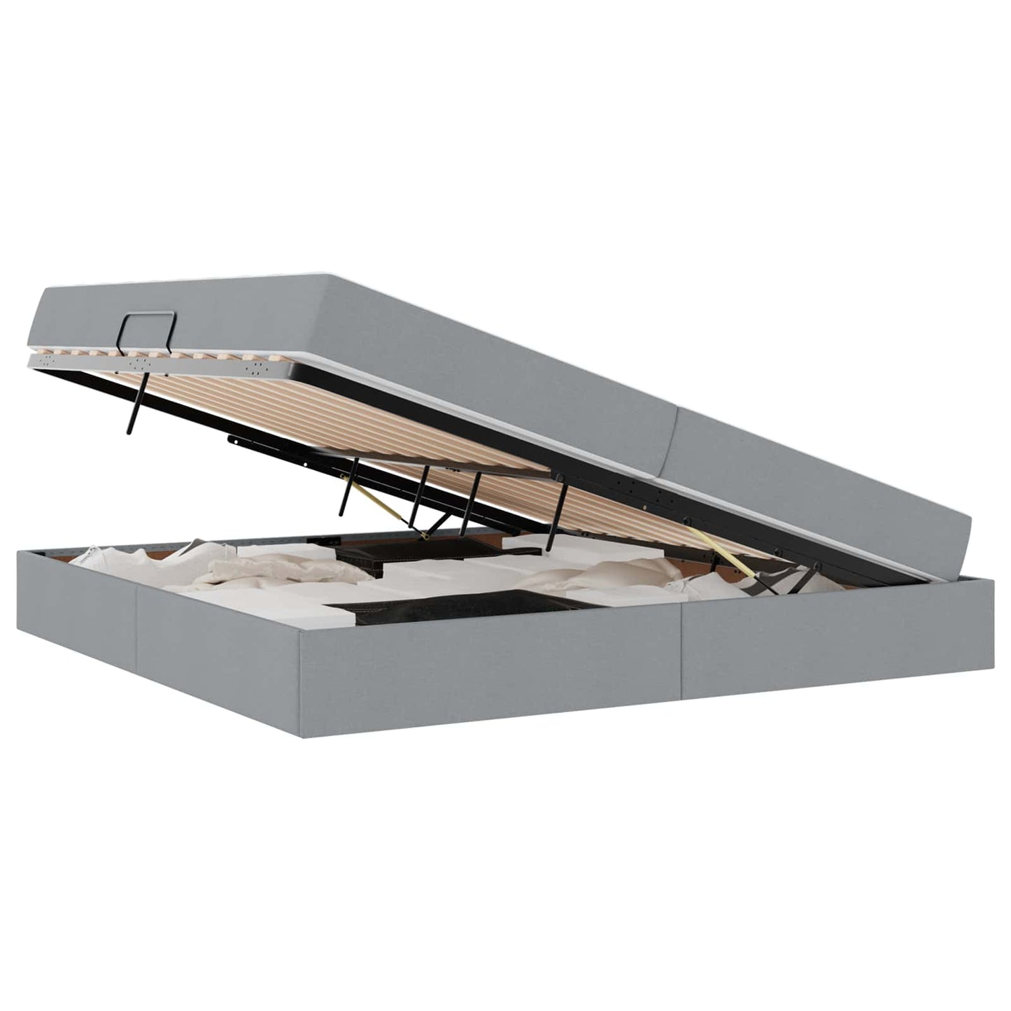 Opbergbed met matras Lichtgrijs 200 x 200 cm Polyester is nu te koop bij PeponiXL, paradijselijk wonen!