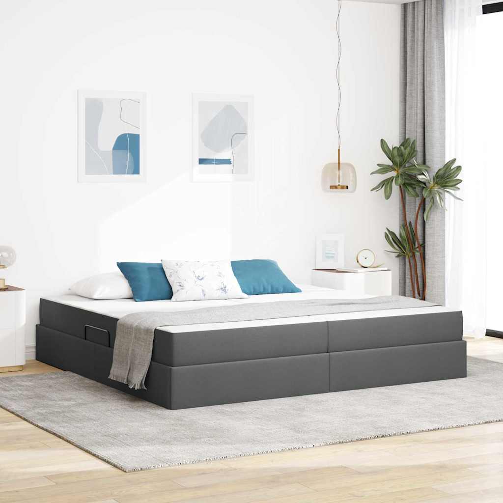 Opbergbed met matras Donkergrijs 200 x 200 cm Polyester is nu te koop bij PeponiXL, paradijselijk wonen!