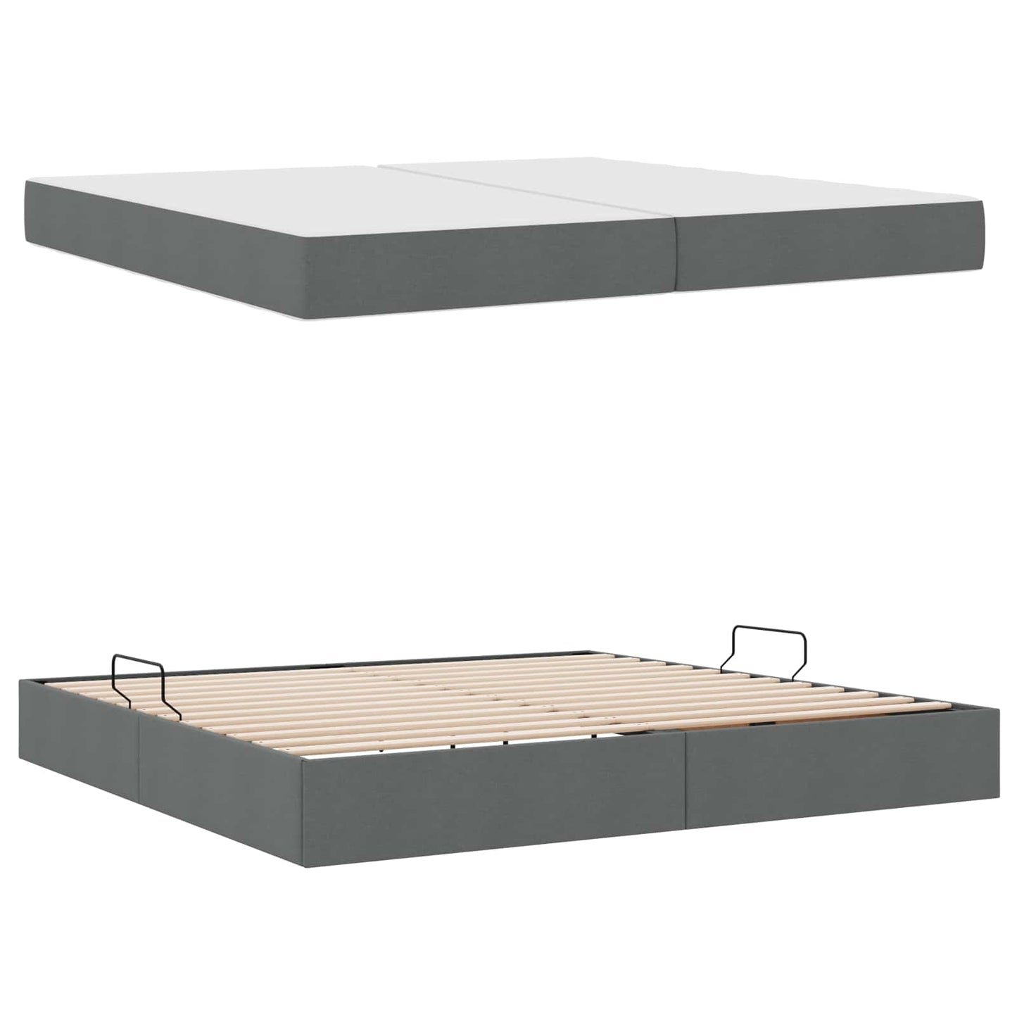 Opbergbed met matras Donkergrijs 200 x 200 cm Polyester is nu te koop bij PeponiXL, paradijselijk wonen!