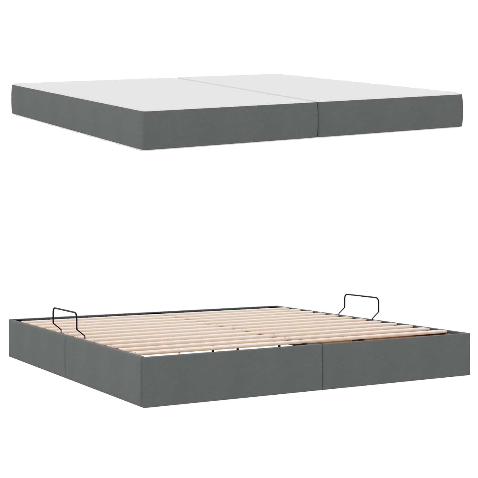 Opbergbed met matras Donkergrijs 200 x 200 cm Polyester is nu te koop bij PeponiXL, paradijselijk wonen!