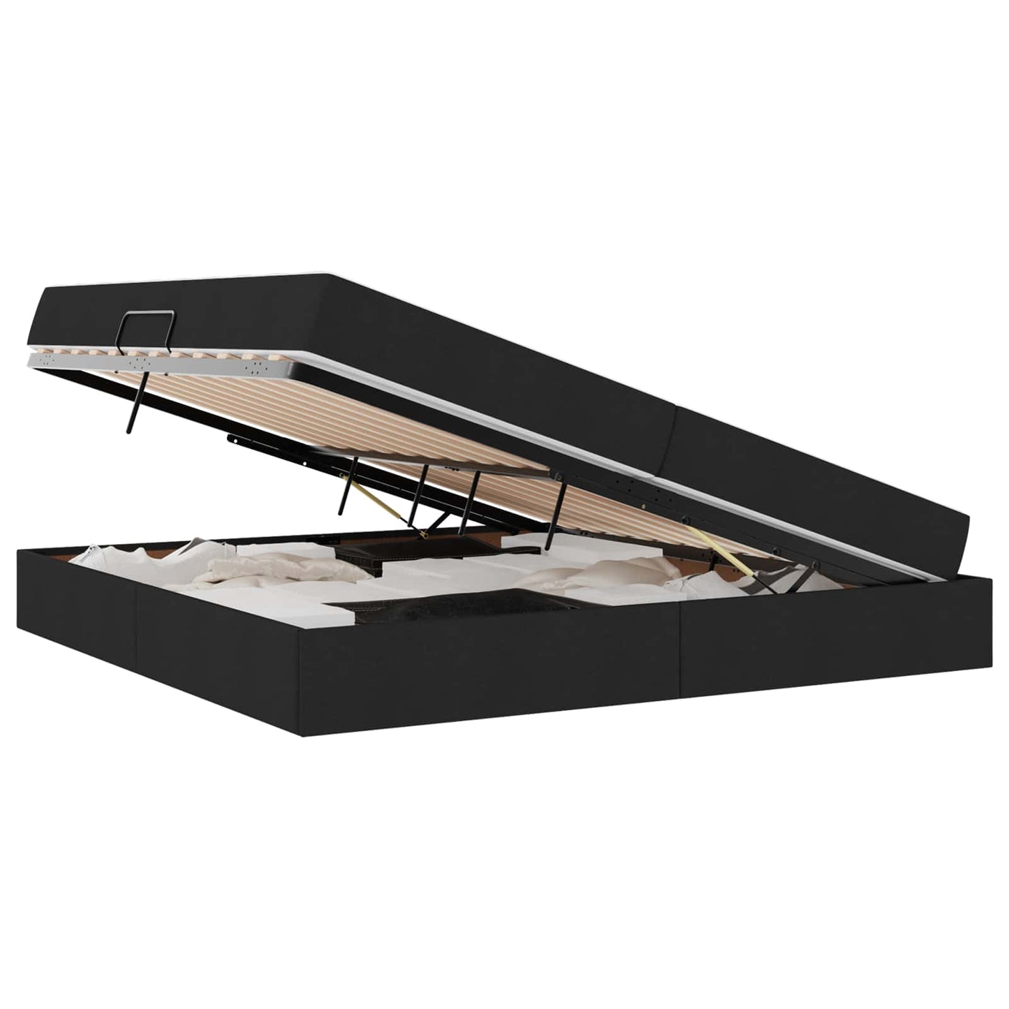 Opbergbed met matras met matras Zwart 200 x 200 cm Polyester is nu te koop bij PeponiXL, paradijselijk wonen!