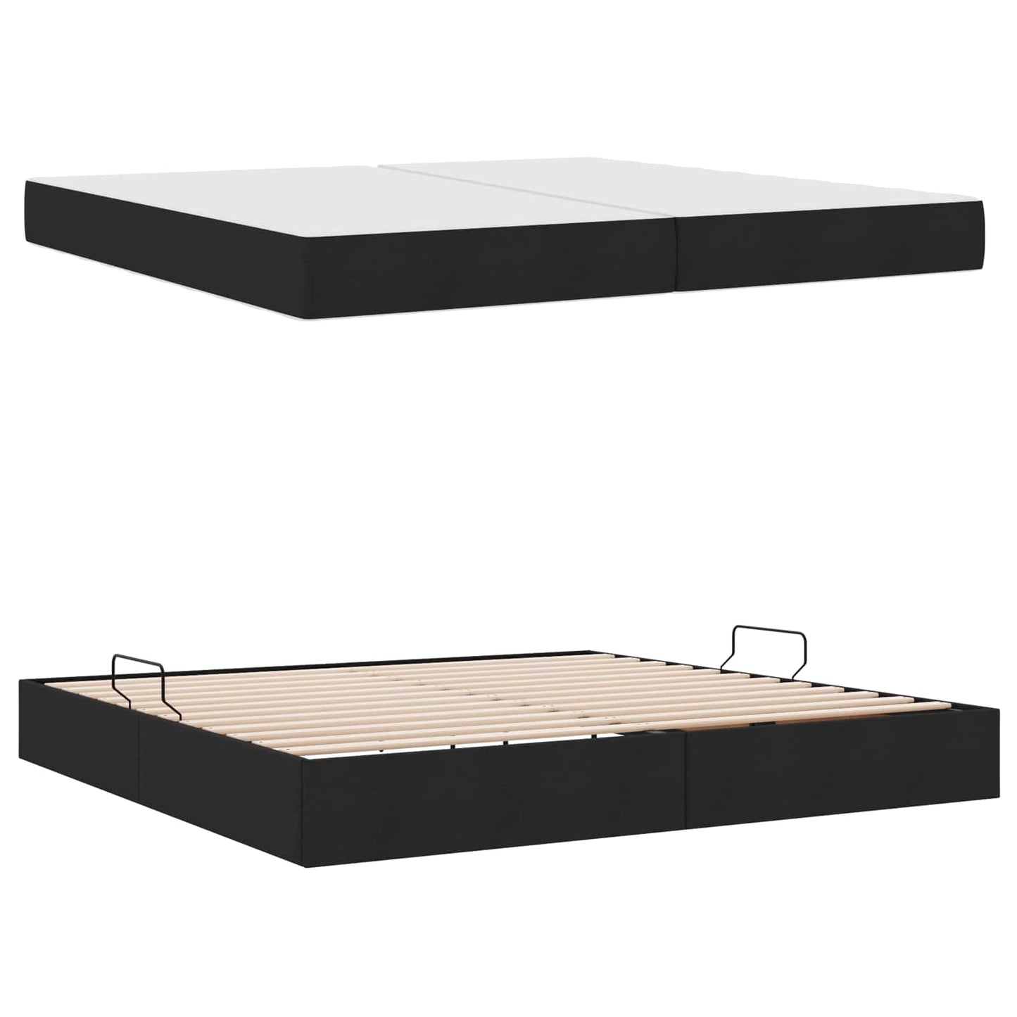 Opbergbed met matras met matras Zwart 200 x 200 cm Polyester is nu te koop bij PeponiXL, paradijselijk wonen!