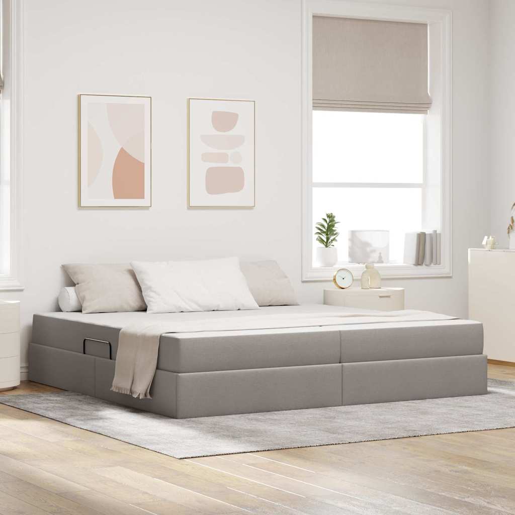 Opbergbed met matras met matras Taupe 200 x 200 cm Polyester is nu te koop bij PeponiXL, paradijselijk wonen!