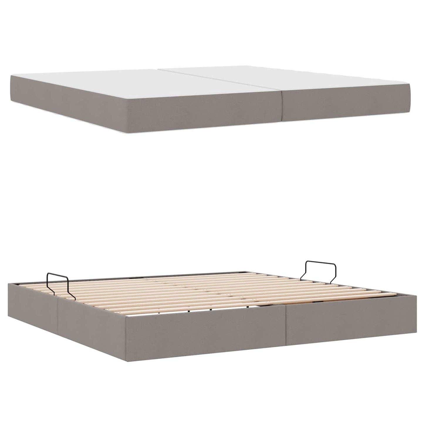 Opbergbed met matras met matras Taupe 200 x 200 cm Polyester is nu te koop bij PeponiXL, paradijselijk wonen!