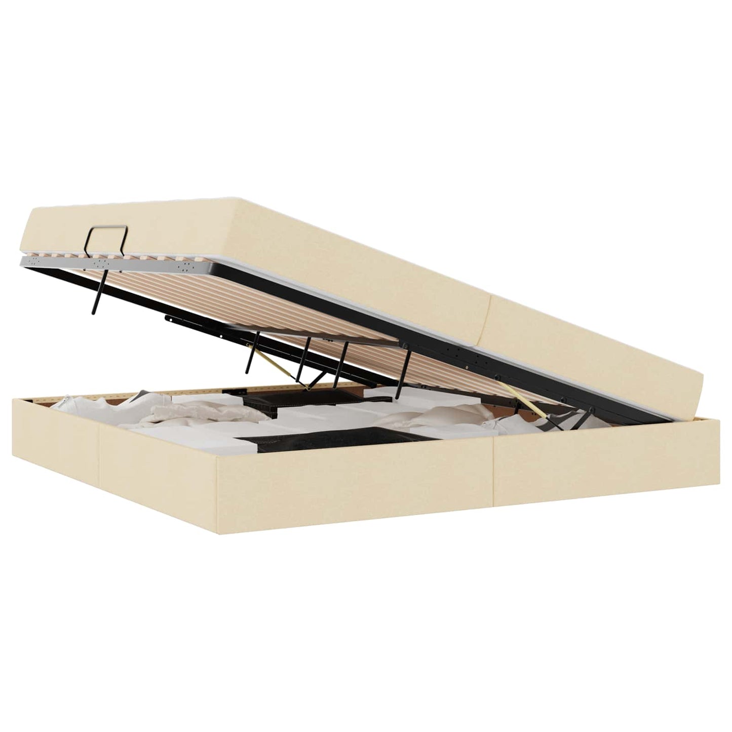 Opbergbed met matras met matras Crème 200 x 200 cm Polyester is nu te koop bij PeponiXL, paradijselijk wonen!