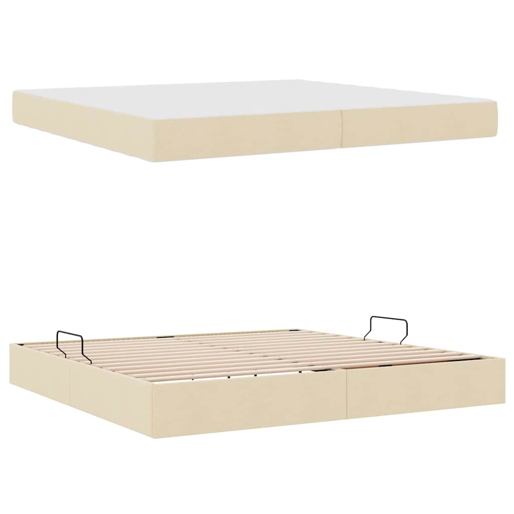 Opbergbed met matras met matras Crème 200 x 200 cm Polyester is nu te koop bij PeponiXL, paradijselijk wonen!