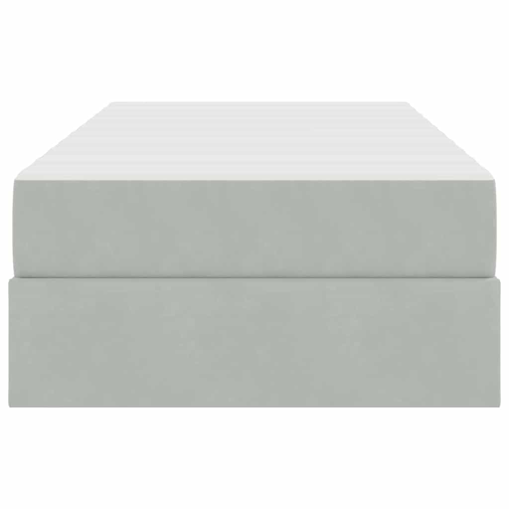Opbergbed met matras met matras Lichtgrijs 90 x 190 cm Fluweel is nu te koop bij PeponiXL, paradijselijk wonen!