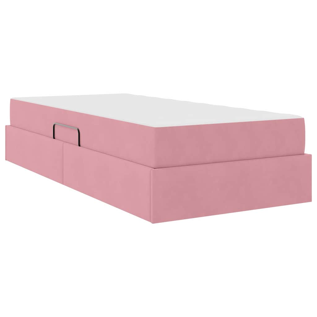 Opbergbed met matras met matras Roze 90 x 190 cm Fluweel is nu te koop bij PeponiXL, paradijselijk wonen!