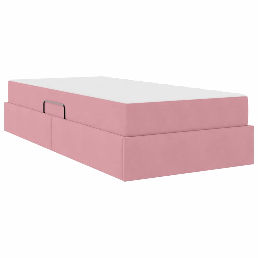 Opbergbed met matras met matras Roze 90 x 190 cm Fluweel is nu te koop bij PeponiXL, paradijselijk wonen!