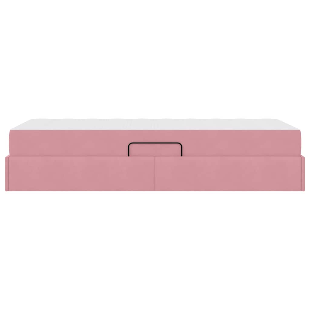 Opbergbed met matras met matras Roze 90 x 190 cm Fluweel is nu te koop bij PeponiXL, paradijselijk wonen!