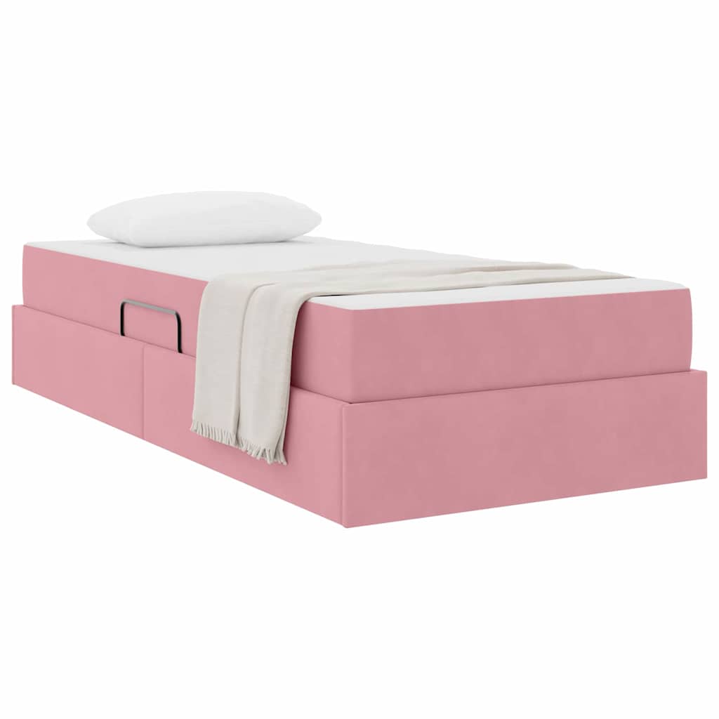 Opbergbed met matras met matras Roze 90 x 200 cm Fluweel is nu te koop bij PeponiXL, paradijselijk wonen!