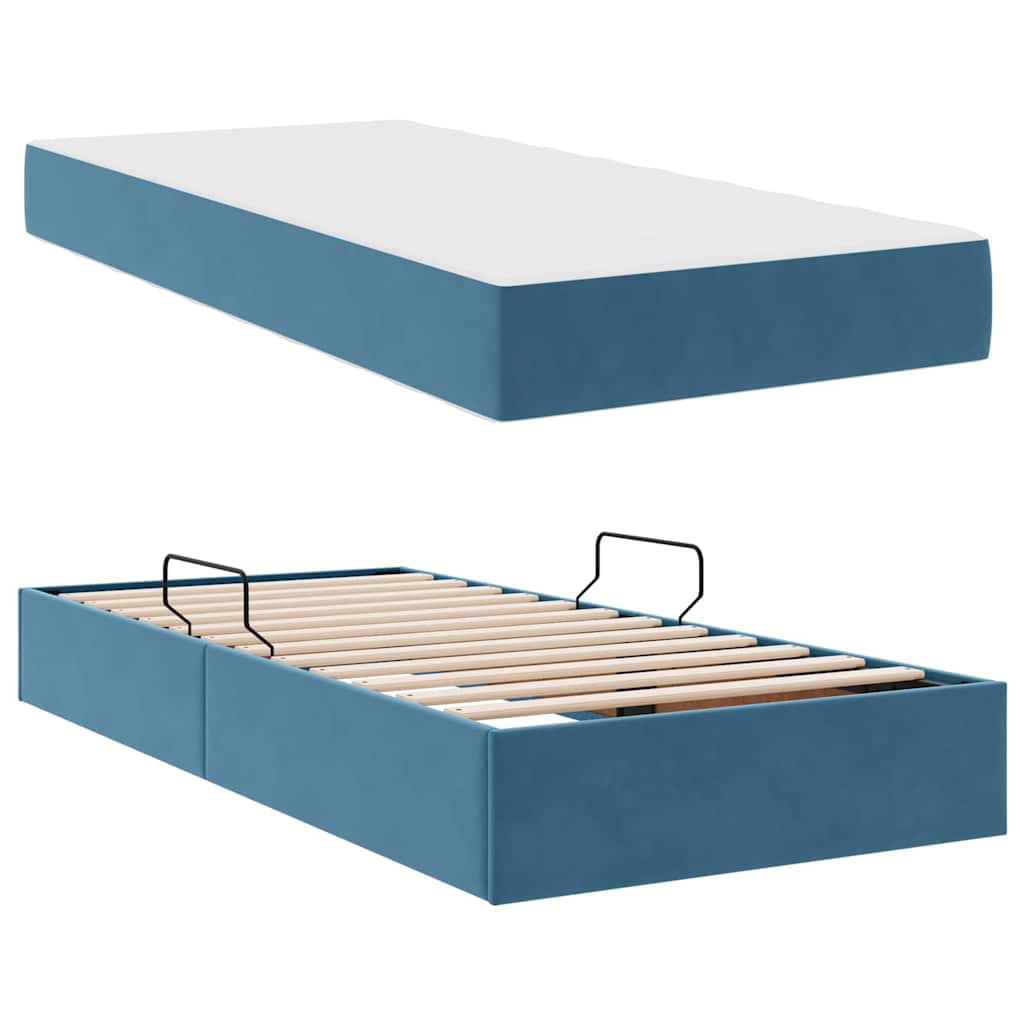 Opbergbed met matras Donkerblauw 100 x 200 cm Fluweel is nu te koop bij PeponiXL, paradijselijk wonen!