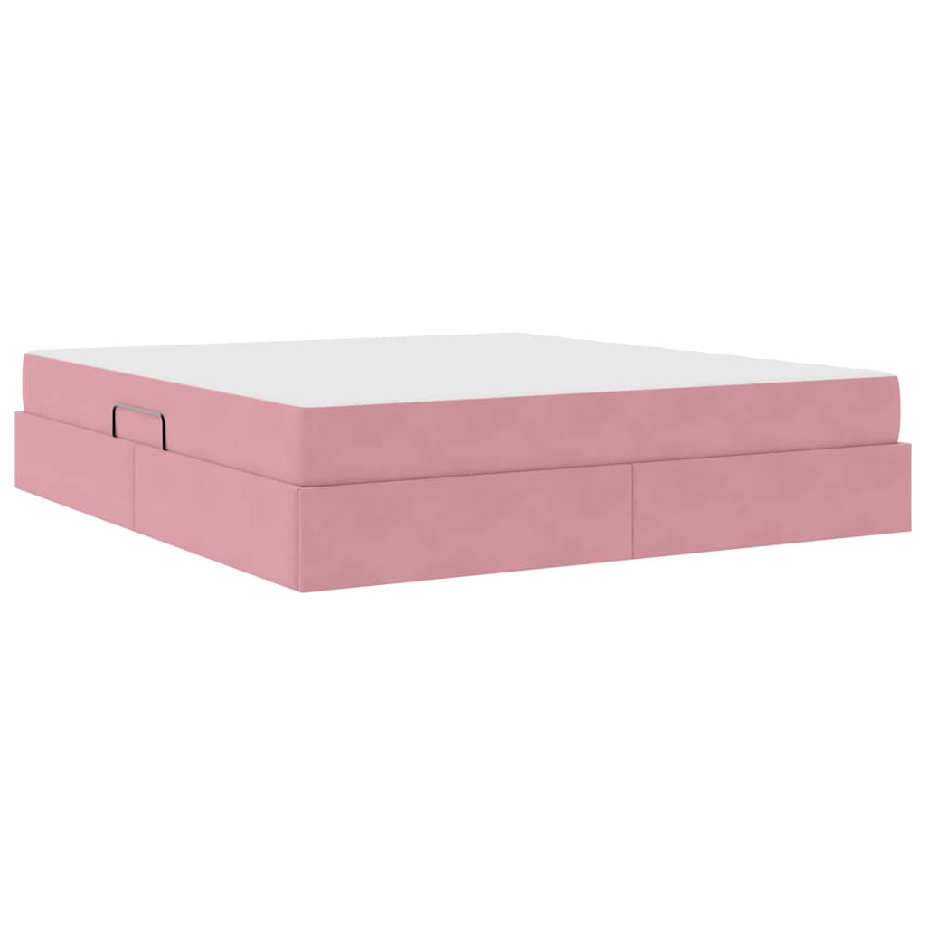 Opbergbed met matras met matras Roze 160 x 200 cm Fluweel is nu te koop bij PeponiXL, paradijselijk wonen!