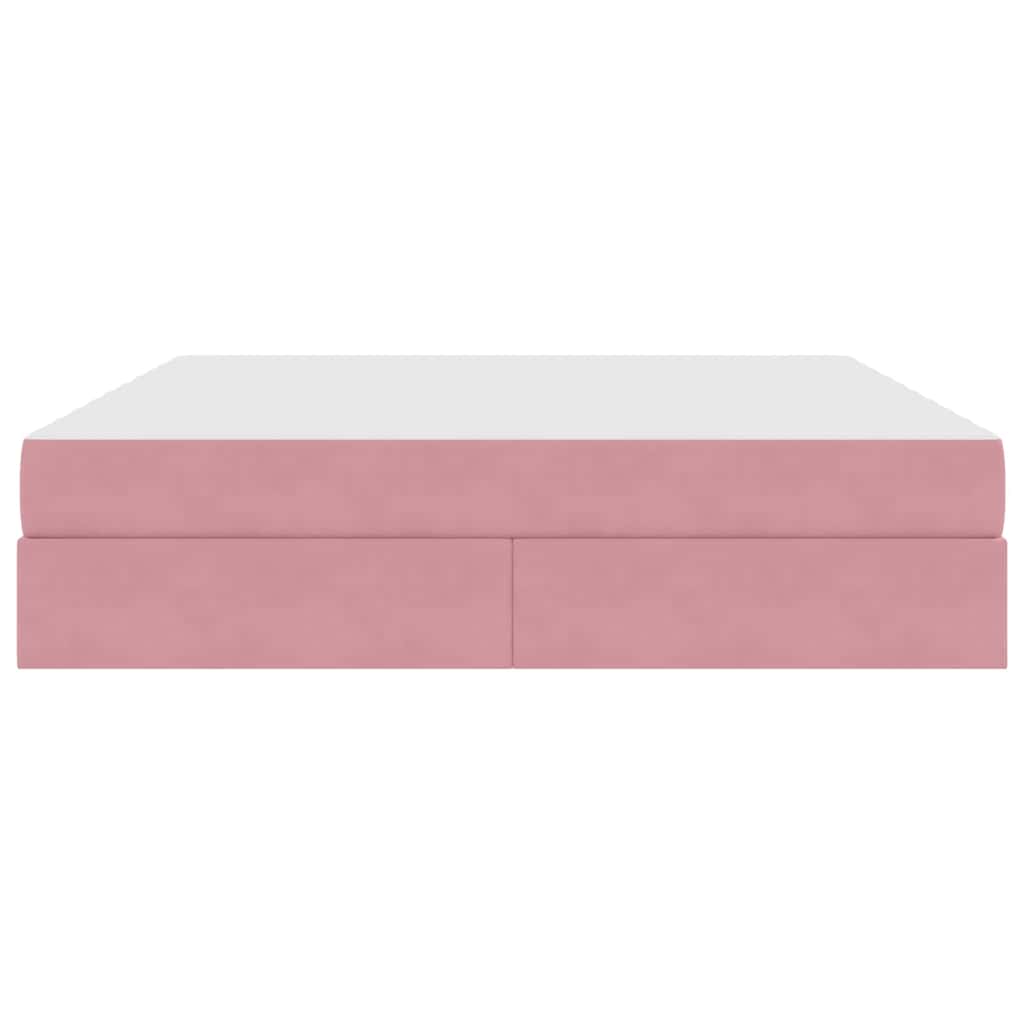 Opbergbed met matras met matras Roze 160 x 200 cm Fluweel is nu te koop bij PeponiXL, paradijselijk wonen!
