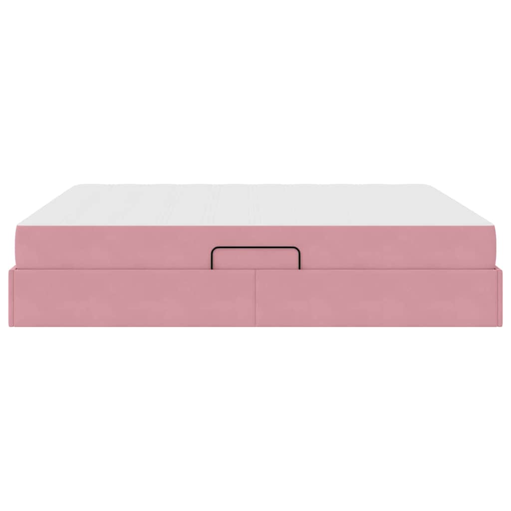 Opbergbed met matras met matras Roze 160 x 200 cm Fluweel is nu te koop bij PeponiXL, paradijselijk wonen!