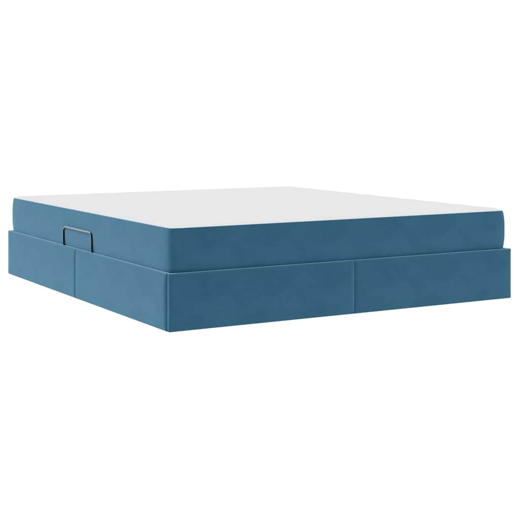 Opbergbed met matras Donkerblauw 180 x 200 cm Fluweel is nu te koop bij PeponiXL, paradijselijk wonen!