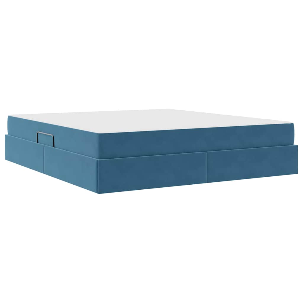 Opbergbed met matras Donkerblauw 180 x 200 cm Fluweel is nu te koop bij PeponiXL, paradijselijk wonen!
