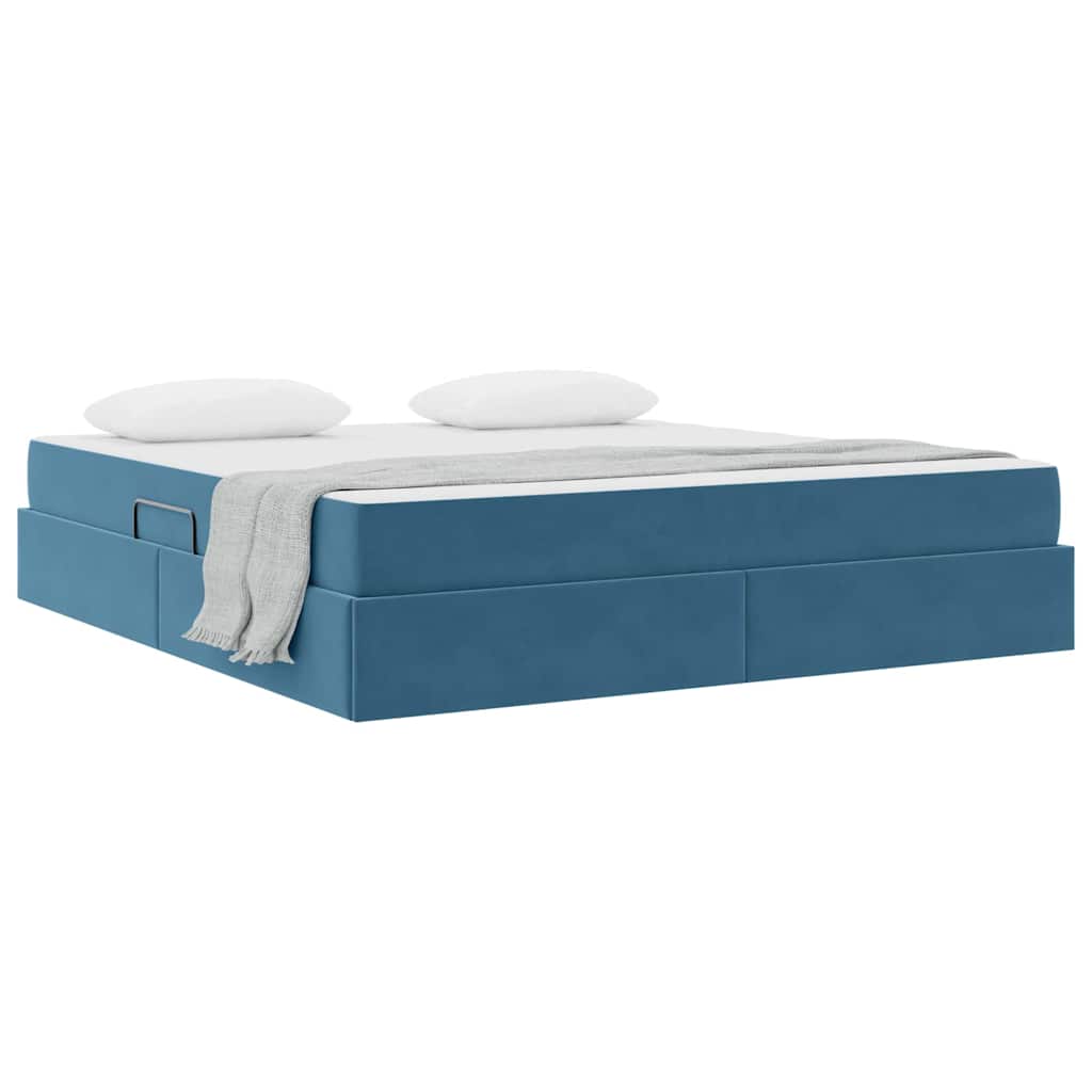 Opbergbed met matras Donkerblauw 180 x 200 cm Fluweel is nu te koop bij PeponiXL, paradijselijk wonen!