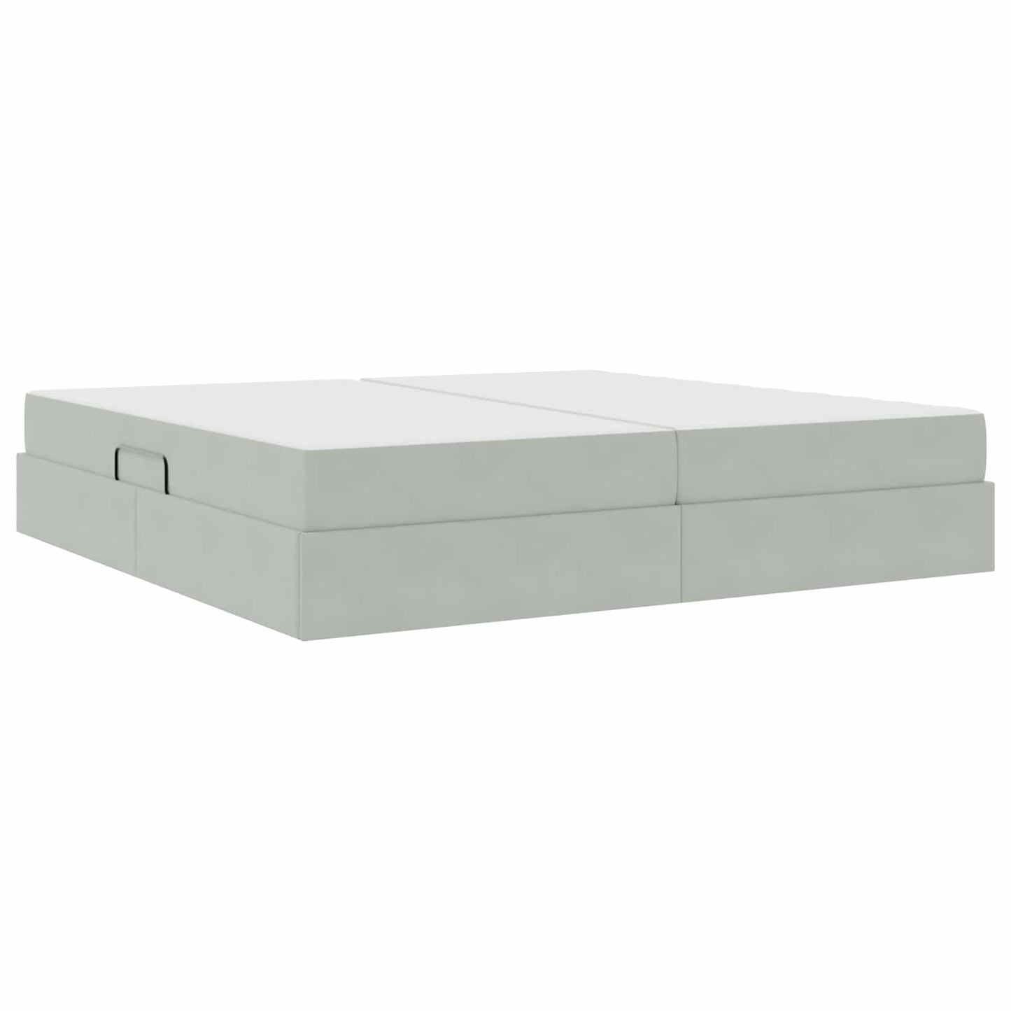 Opbergbed met matras met matras Lichtgrijs 200 x 200 cm Fluweel is nu te koop bij PeponiXL, paradijselijk wonen!