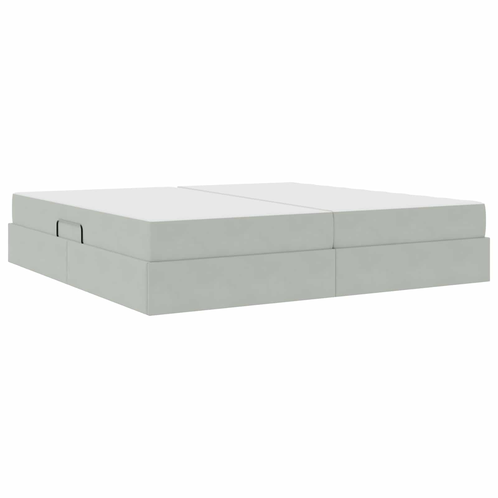 Opbergbed met matras met matras Lichtgrijs 200 x 200 cm Fluweel is nu te koop bij PeponiXL, paradijselijk wonen!