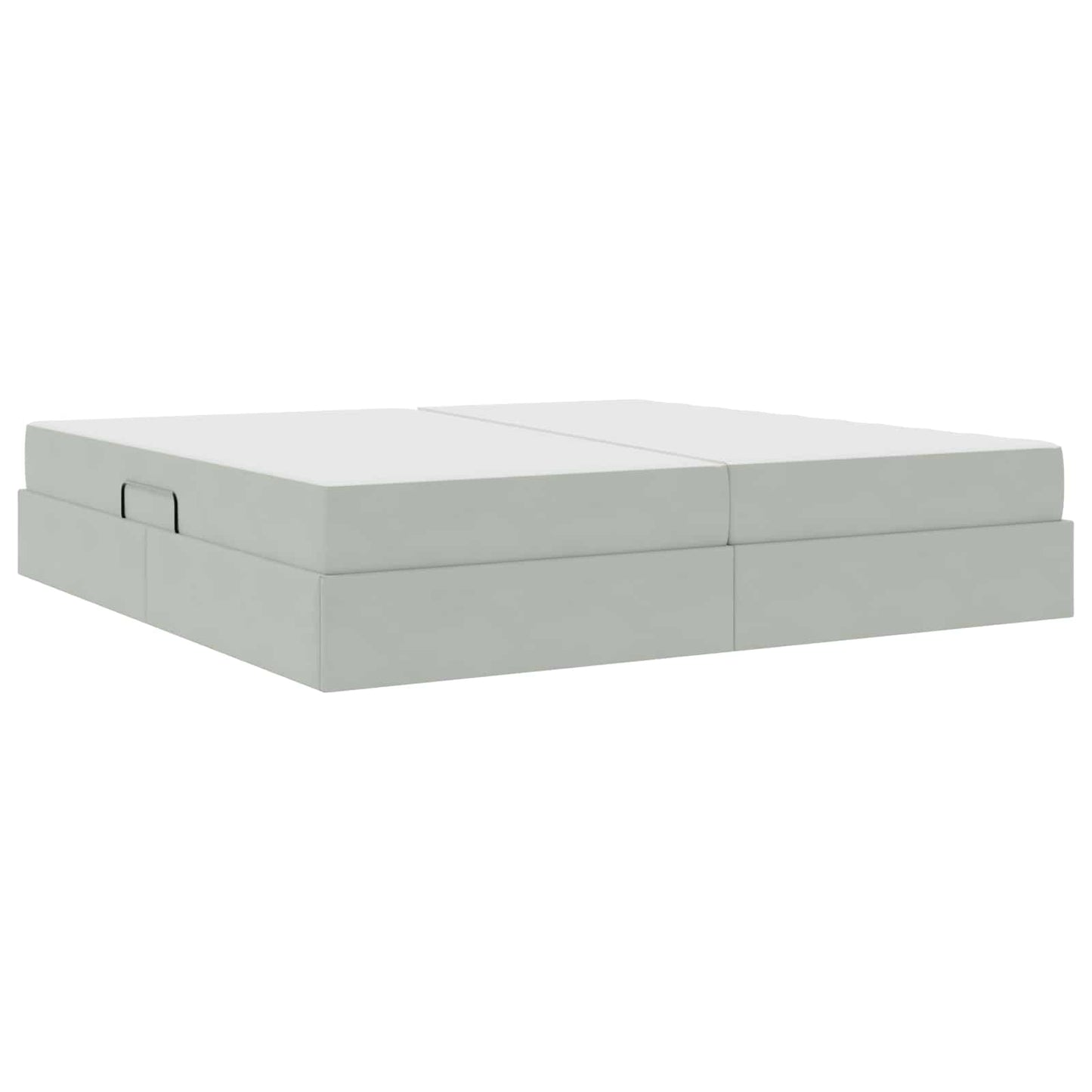 Opbergbed met matras met matras Lichtgrijs 200 x 200 cm Fluweel is nu te koop bij PeponiXL, paradijselijk wonen!