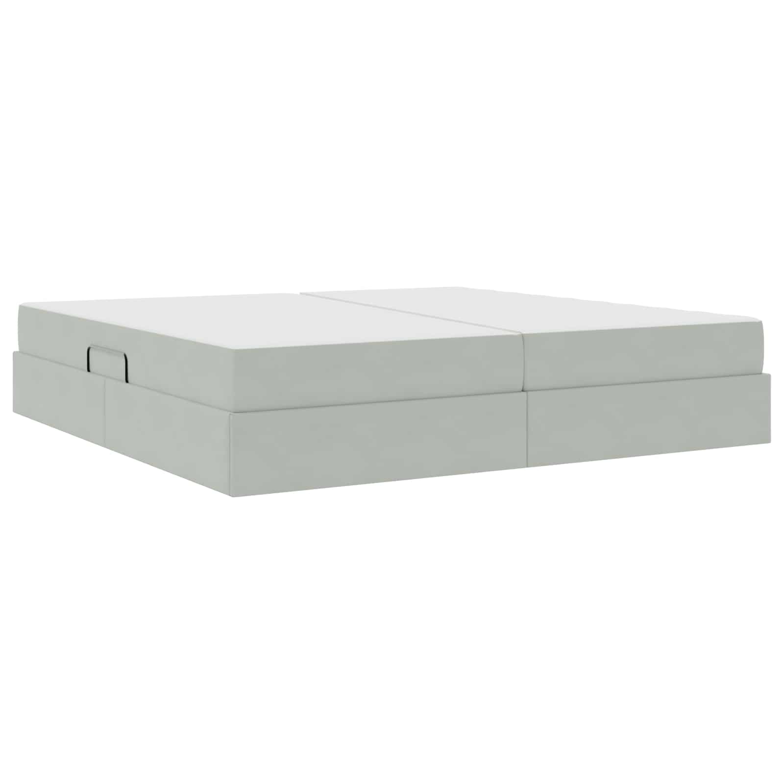 Opbergbed met matras met matras Lichtgrijs 200 x 200 cm Fluweel is nu te koop bij PeponiXL, paradijselijk wonen!