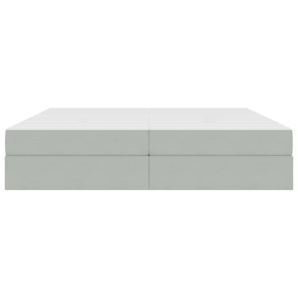 Opbergbed met matras met matras Lichtgrijs 200 x 200 cm Fluweel is nu te koop bij PeponiXL, paradijselijk wonen!