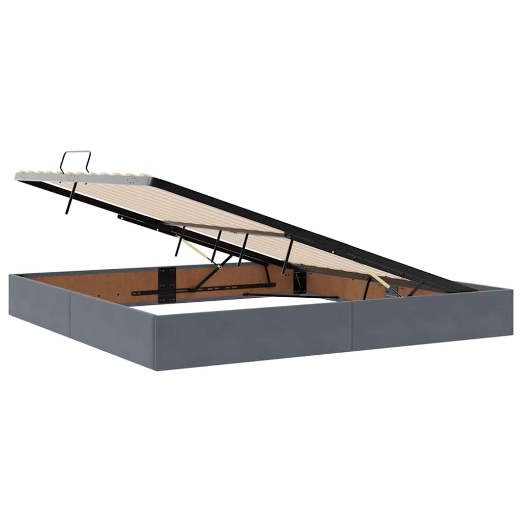Opbergbed met matras Donkergrijs 200 x 200 cm Fluweel is nu te koop bij PeponiXL, paradijselijk wonen!