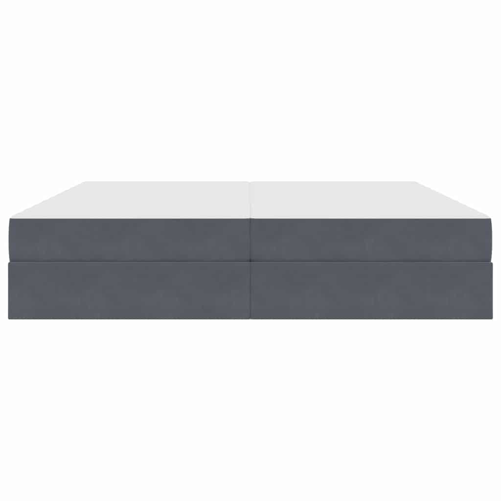 Opbergbed met matras Donkergrijs 200 x 200 cm Fluweel is nu te koop bij PeponiXL, paradijselijk wonen!