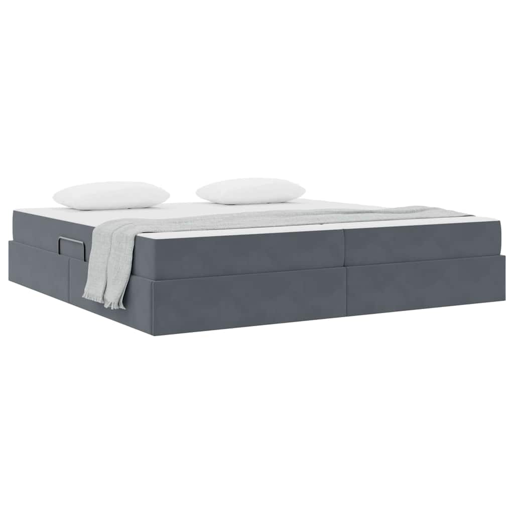 Opbergbed met matras Donkergrijs 200 x 200 cm Fluweel is nu te koop bij PeponiXL, paradijselijk wonen!