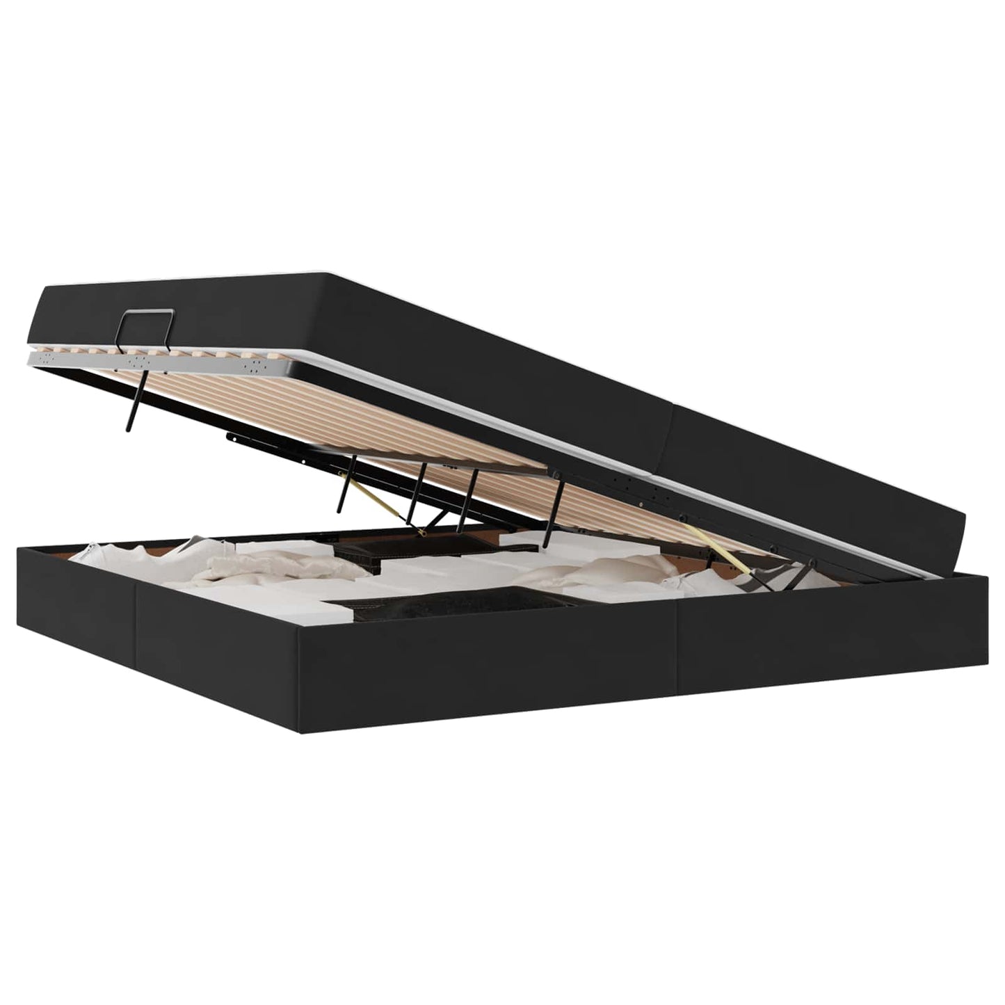 Opbergbed met matras met matras Zwart 200 x 200 cm Fluweel is nu te koop bij PeponiXL, paradijselijk wonen!