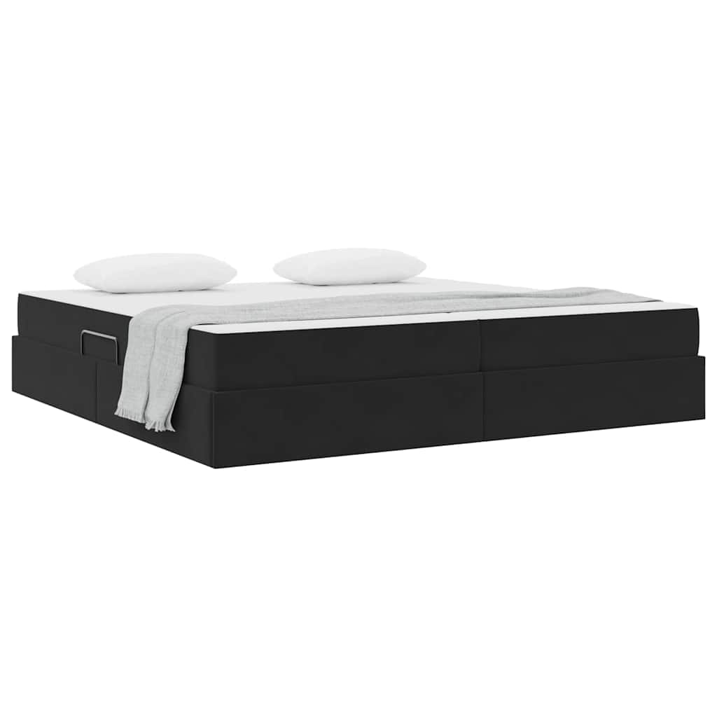 Opbergbed met matras met matras Zwart 200 x 200 cm Fluweel is nu te koop bij PeponiXL, paradijselijk wonen!