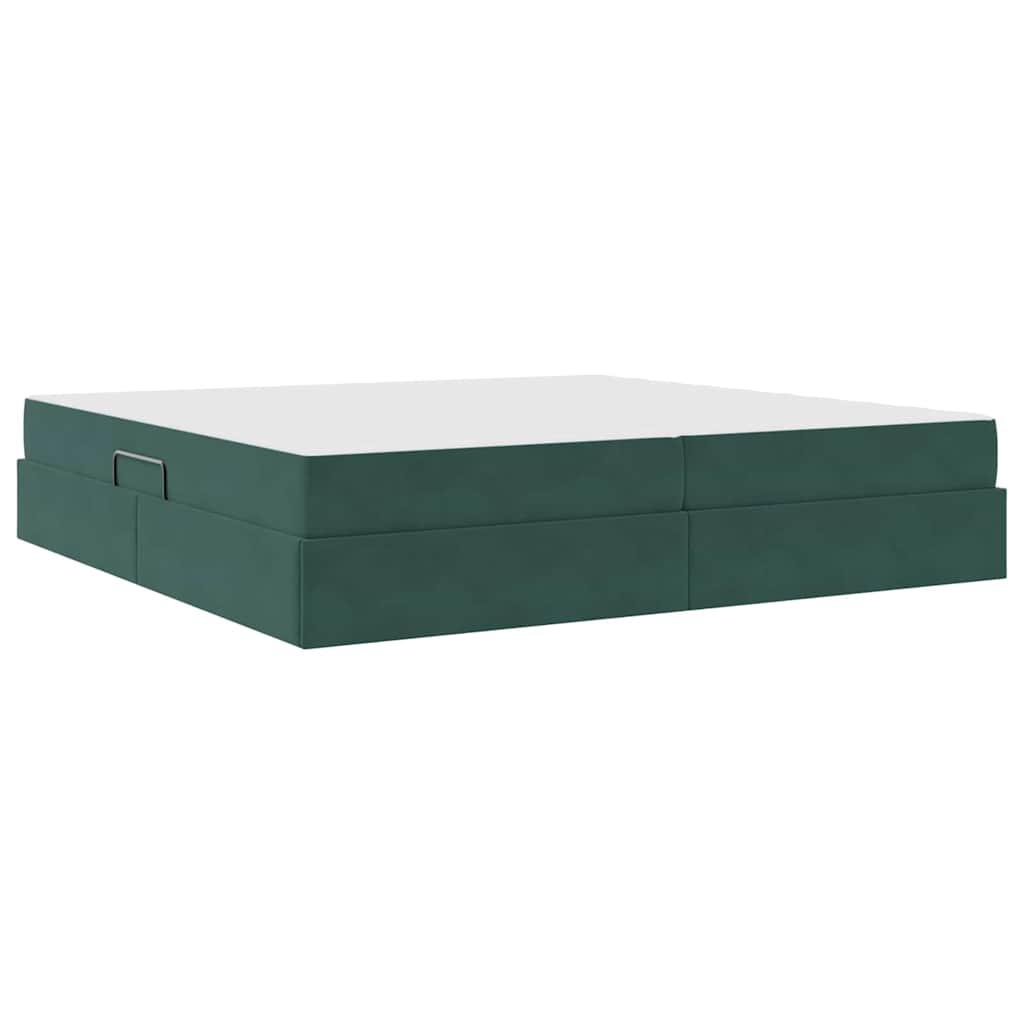 Opbergbed met matras Donkergroen 200 x 200 cm Fluweel is nu te koop bij PeponiXL, paradijselijk wonen!