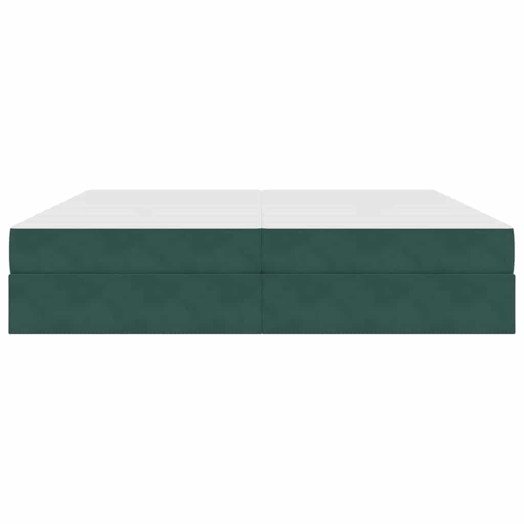 Opbergbed met matras Donkergroen 200 x 200 cm Fluweel is nu te koop bij PeponiXL, paradijselijk wonen!