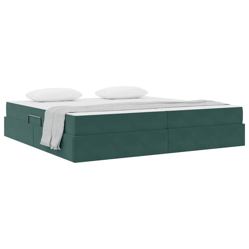 Opbergbed met matras Donkergroen 200 x 200 cm Fluweel is nu te koop bij PeponiXL, paradijselijk wonen!