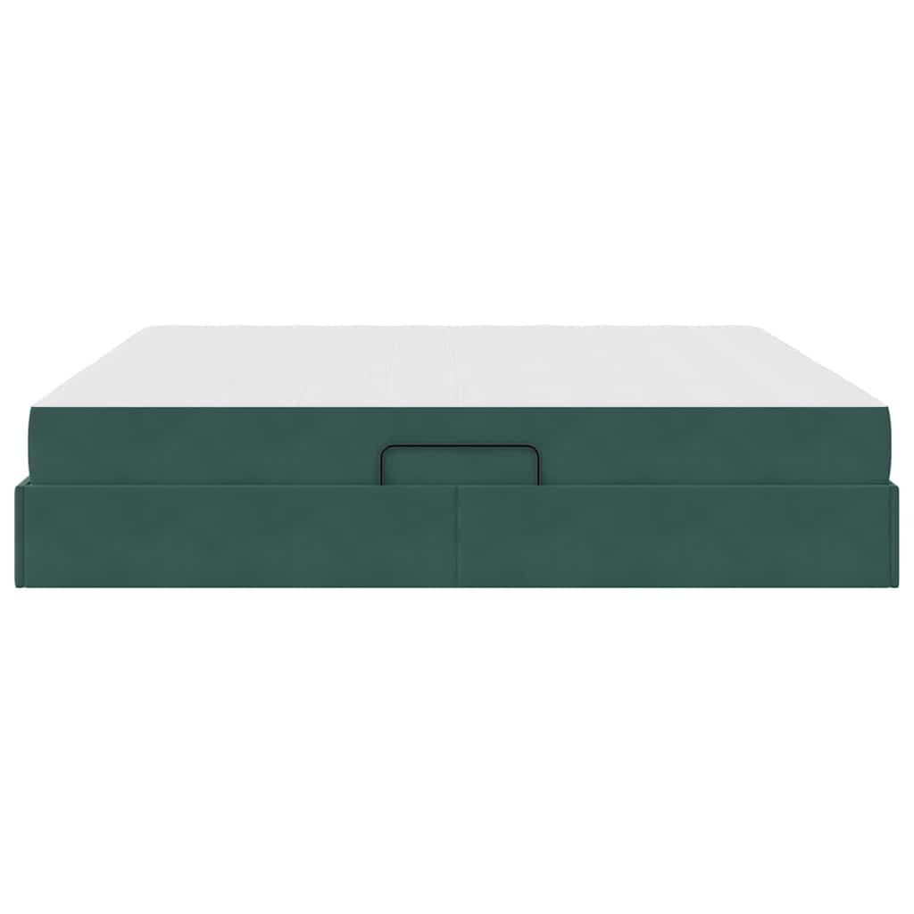 Opbergbed met matras Donkergroen 200 x 200 cm Fluweel is nu te koop bij PeponiXL, paradijselijk wonen!