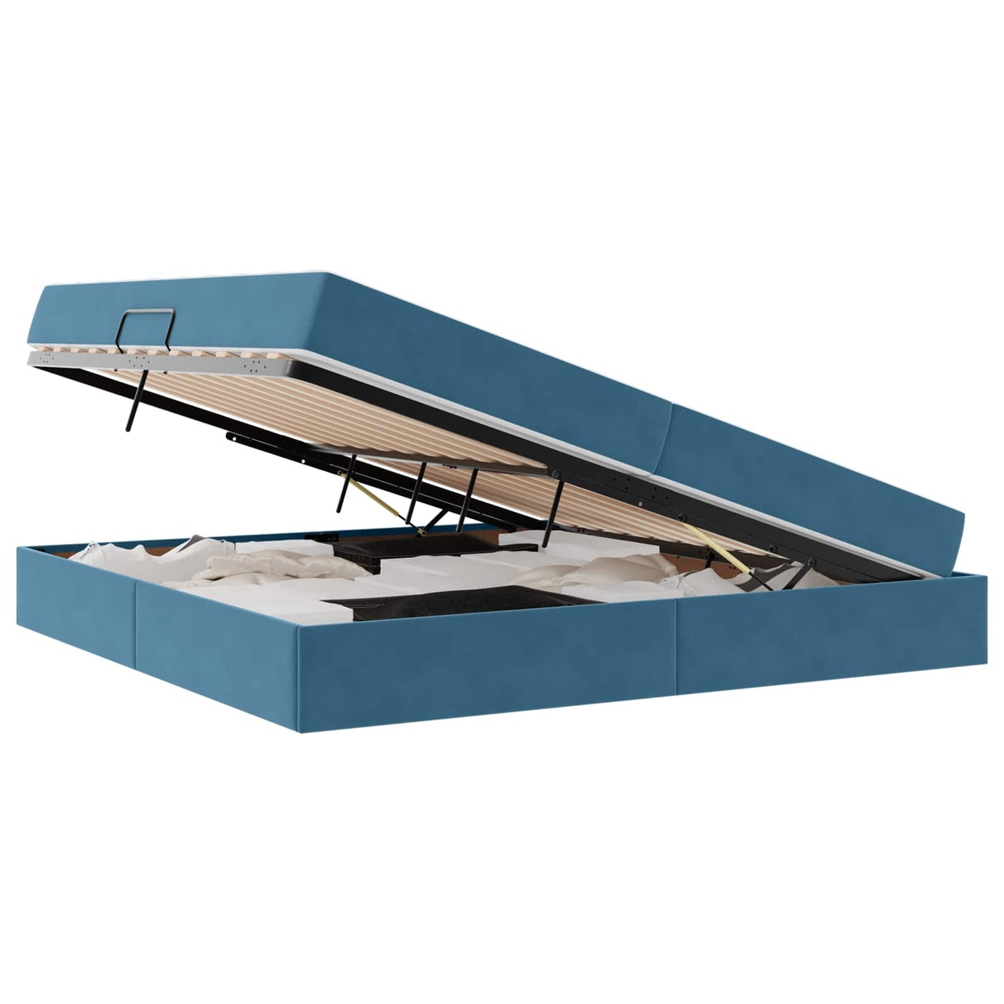 Opbergbed met matras Donkerblauw 200 x 200 cm Fluweel is nu te koop bij PeponiXL, paradijselijk wonen!
