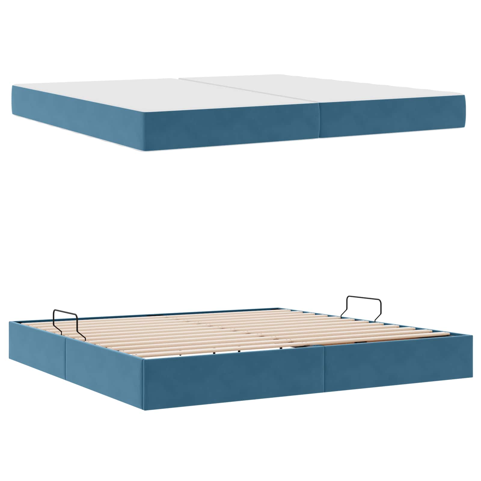 Opbergbed met matras Donkerblauw 200 x 200 cm Fluweel is nu te koop bij PeponiXL, paradijselijk wonen!