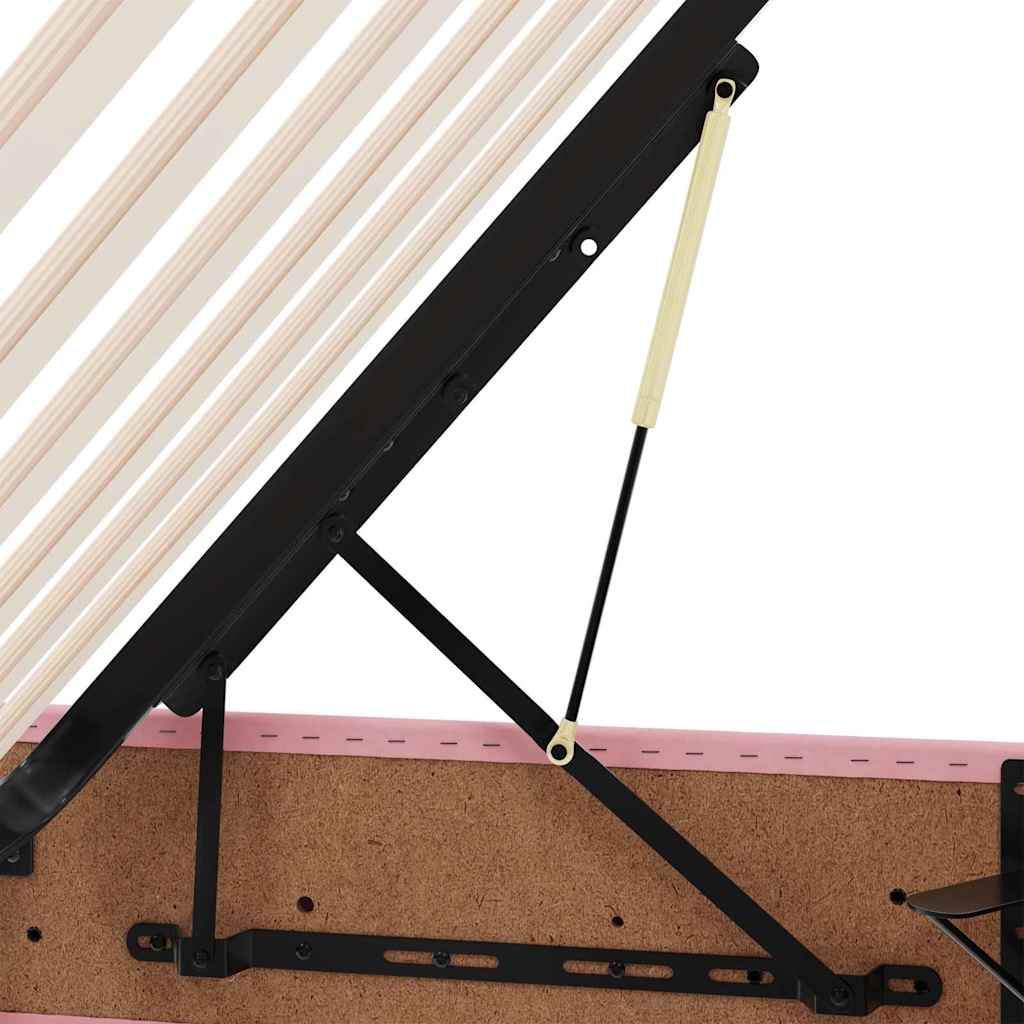 Opbergbed met matras met matras Roze 200 x 200 cm Fluweel is nu te koop bij PeponiXL, paradijselijk wonen!
