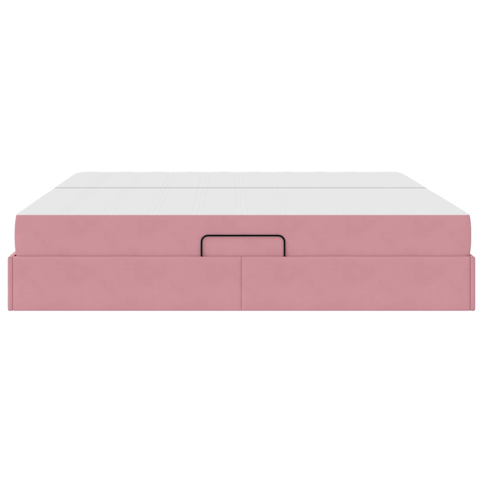 Opbergbed met matras met matras Roze 200 x 200 cm Fluweel is nu te koop bij PeponiXL, paradijselijk wonen!