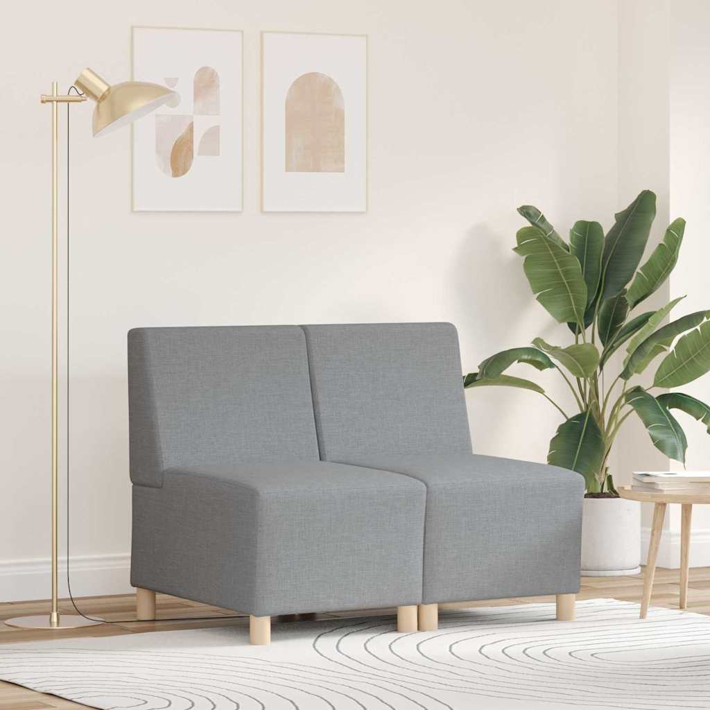 Modulaire Bankeenheid Armlos 2 pcs Lichtgrijs 55 x 74 x 82 cm is nu te koop bij PeponiXL, paradijselijk wonen!