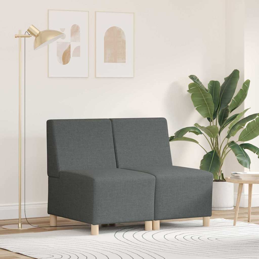 Modulaire Bankeenheid Armlos 2 pcs Donkergrijs 55 x 74 x 82 cm is nu te koop bij PeponiXL, paradijselijk wonen!