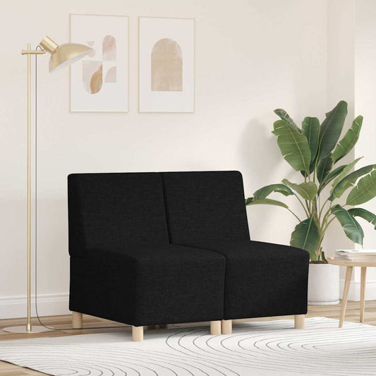 Modulaire Bankeenheid Armlos 2 pcs Zwart 55 x 74 x 82 cm Stof is nu te koop bij PeponiXL, paradijselijk wonen!