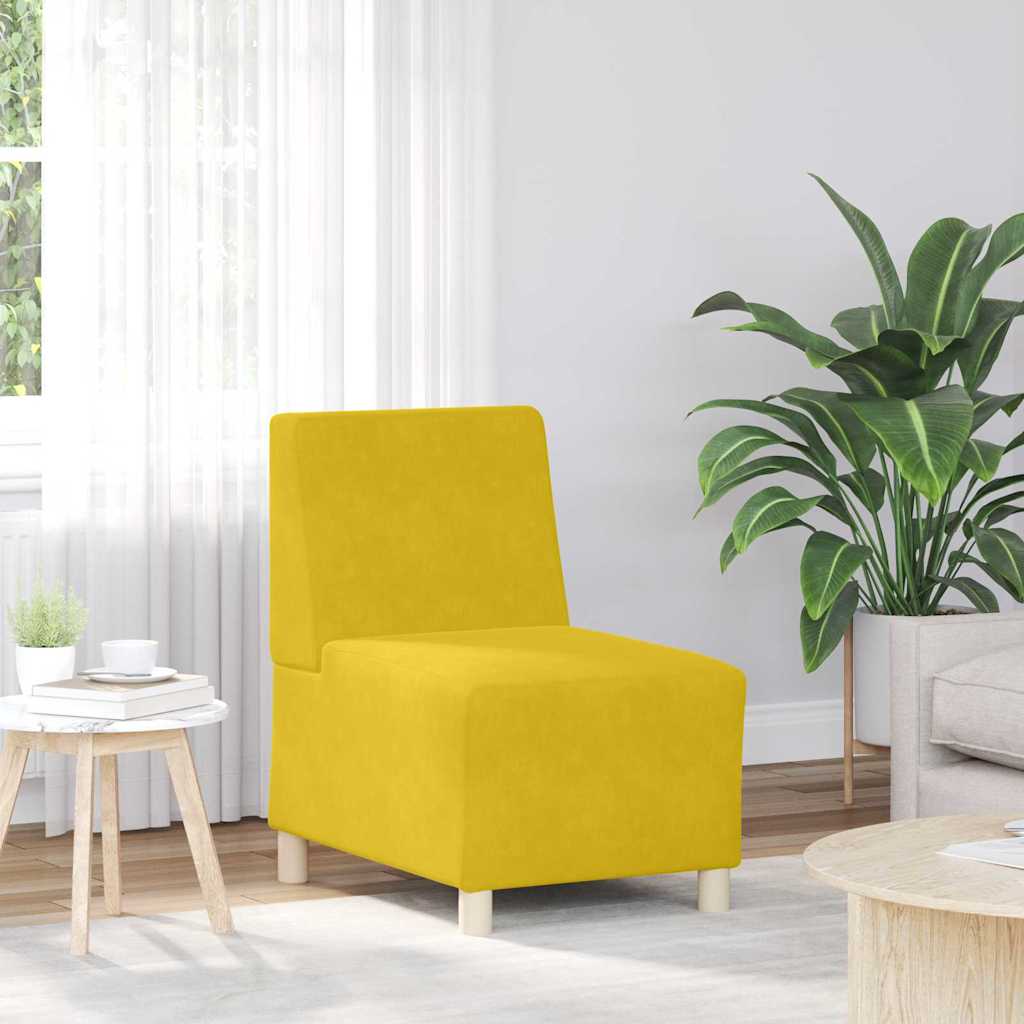 Modulaire Bankeenheid Armlos 2 pcs Geel 55 x 74 x 82 cm Fluweel